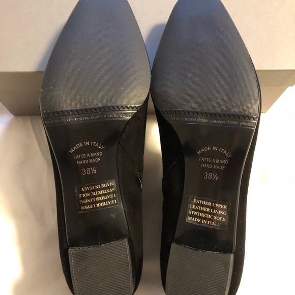 NWB French Sole Black Suede Ankle Booties 8.5 Hand Made in Italy - Picture 2 of 5